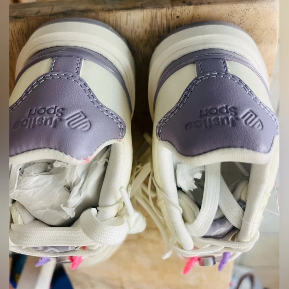 Justice Little Girl & Big Girl Beaded Low Court Sneaker size 4